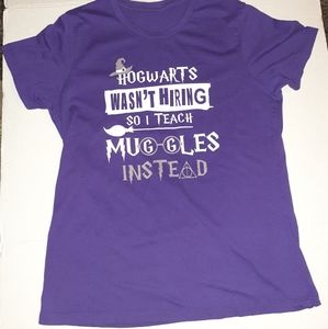 Hogwarts Tee Teach Muggles Lg or XL 19 1/2" Bust